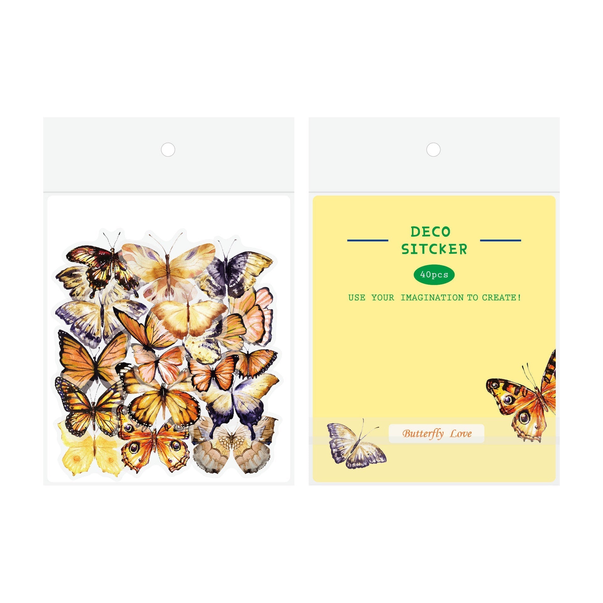 Vintage butterfly sticker set 8