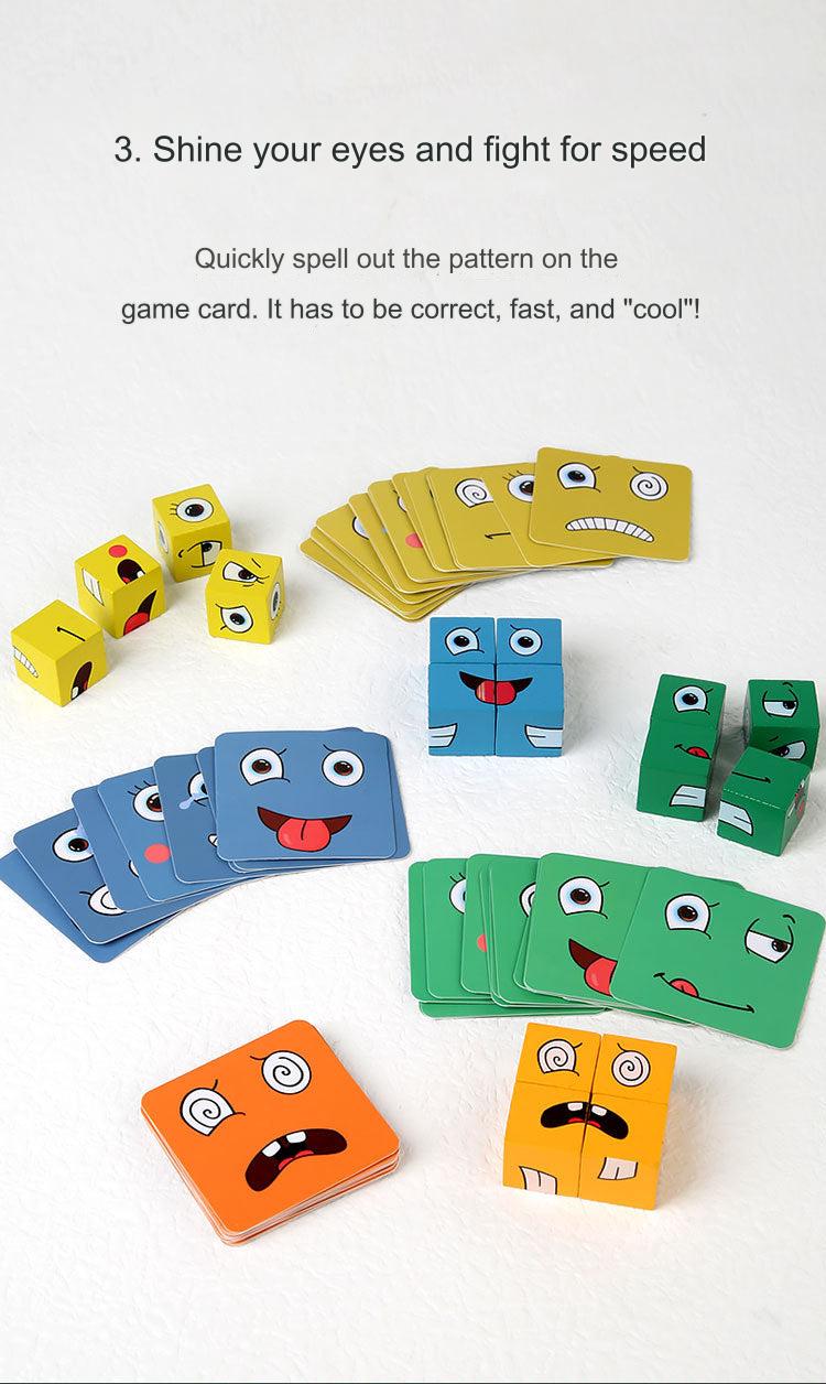 Family bonding activity using wooden blocks