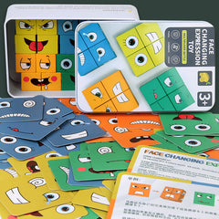 Set of wooden blocks for puzzle cube
