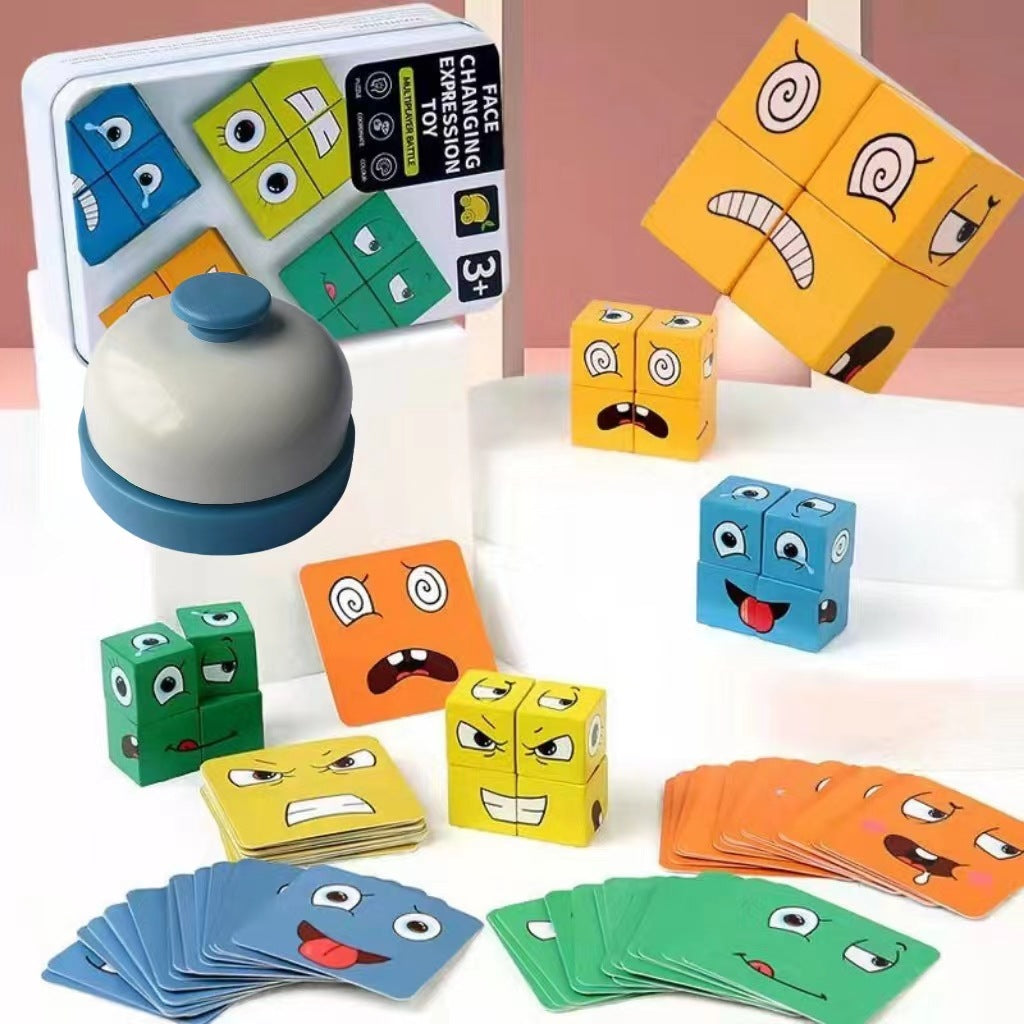 Set of wooden blocks for puzzle cube