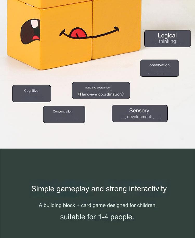 Family bonding activity using wooden blocks