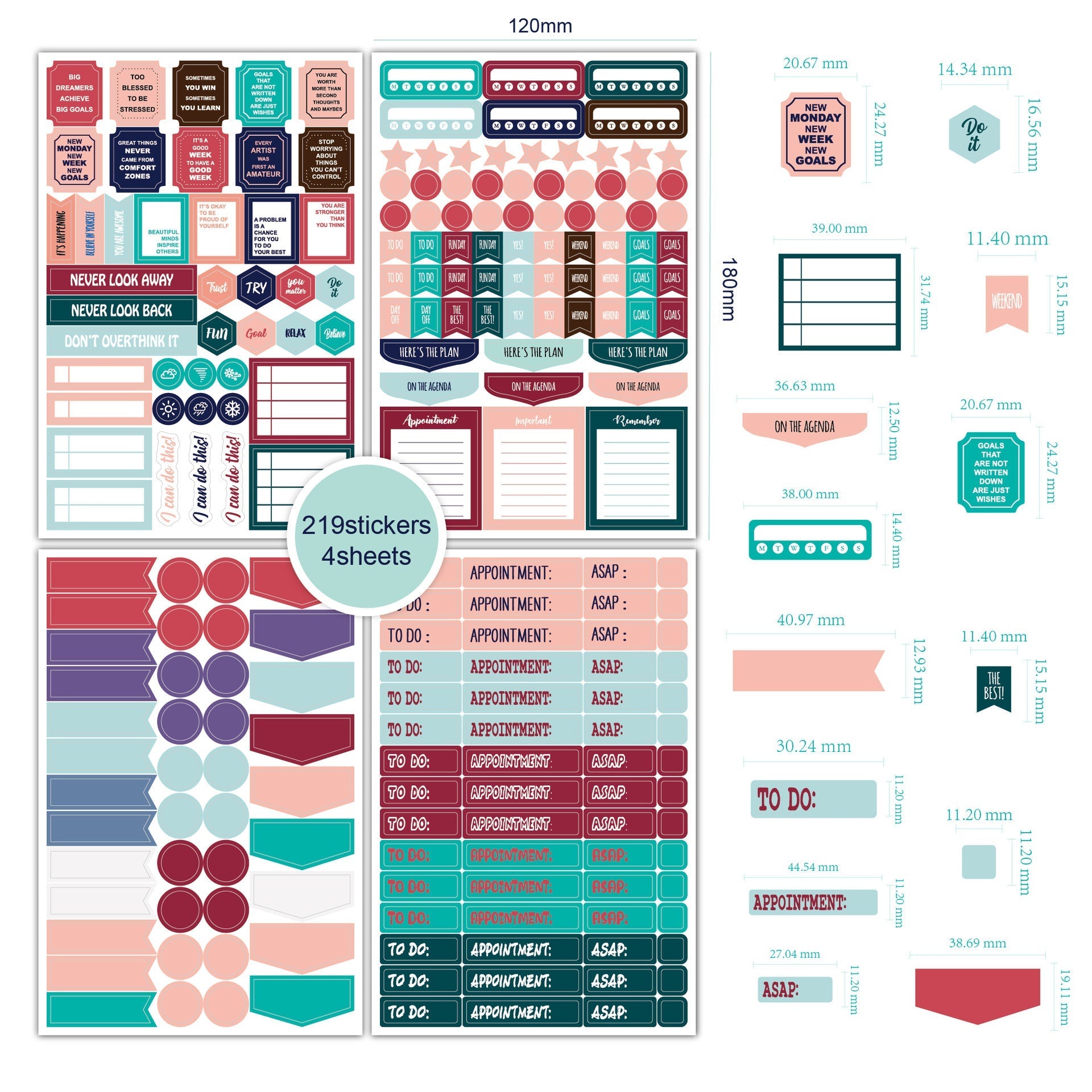 Motivational Planner Stickers Showcase Image 2