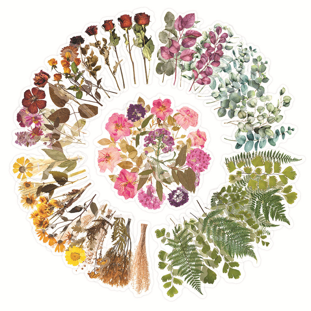 Unique floral stickers designed for scrapbooking