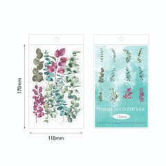 Large transparent floral sticker pack for DIY crafts