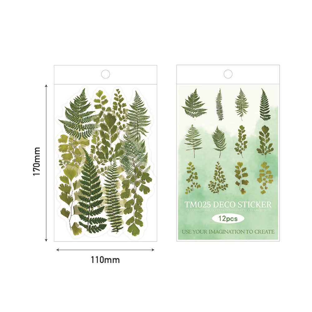 Close up of eucalyptus leaf sticker on a journal