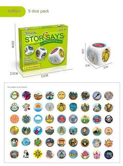Close-up of Creative Story Dice icons