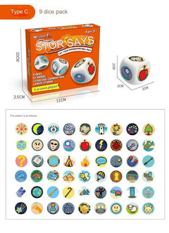 Creative Story Dice in colourful packaging