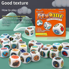 Different sides of Creative Story Dice