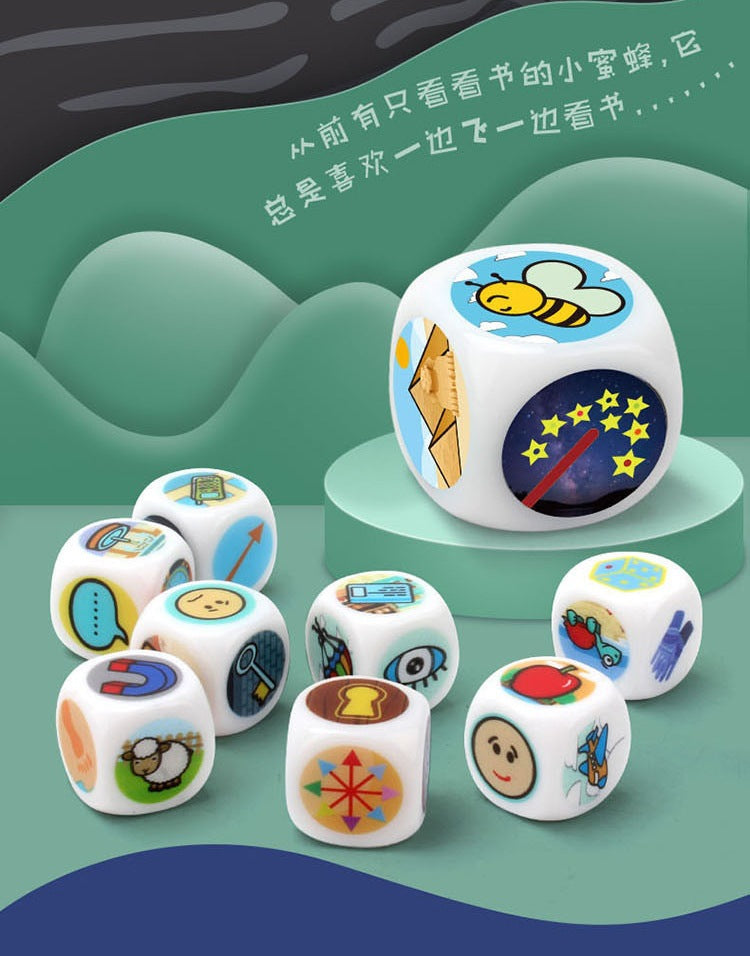 Different sides of Creative Story Dice