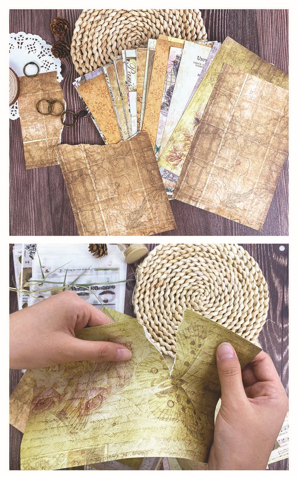 Decorative papers from the vintage-inspired sticker set