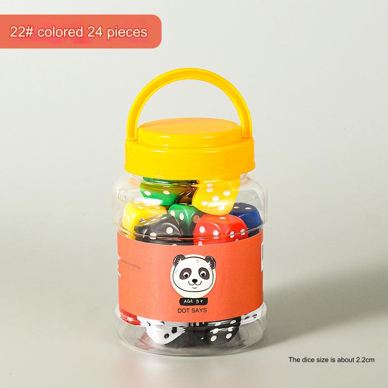 Durable plastic dice in various colours