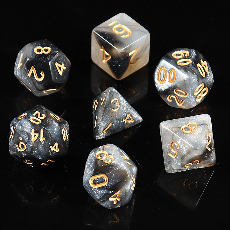 Variety of shapes in Starry Sky dice set image 2