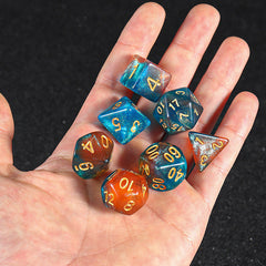 Variety of shapes in Starry Sky dice set image 2