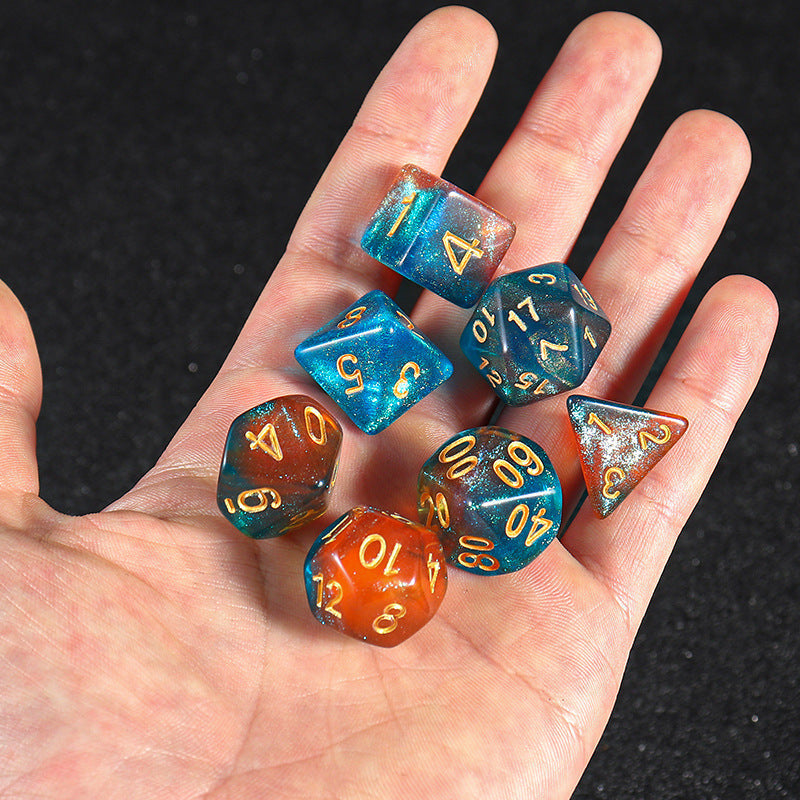 Variety of shapes in Starry Sky dice set image 2