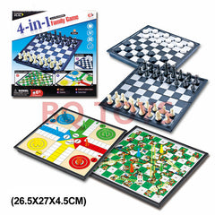 Folded Magnetic Chess Set ready for travel