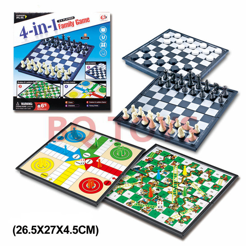 Folded Magnetic Chess Set ready for travel