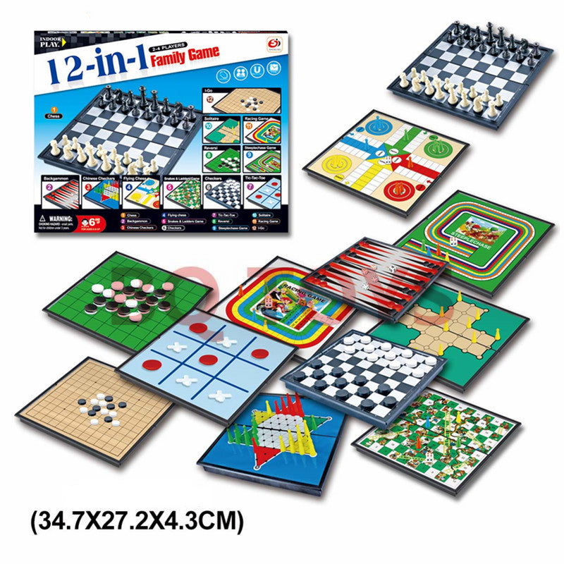 Portable Chess Set for Kids displayed on table