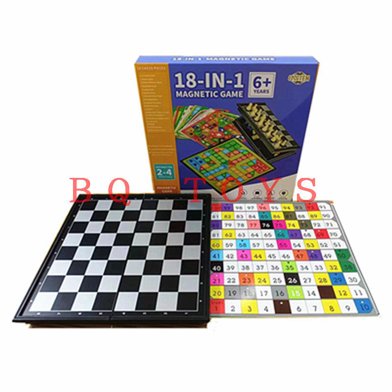 Magnetic 18-in-1 Chess Set for Kids with pieces