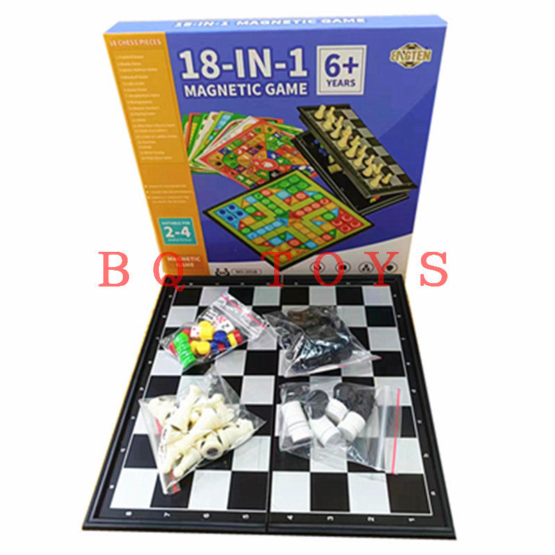 Portable Chess Set for Kids displayed on table