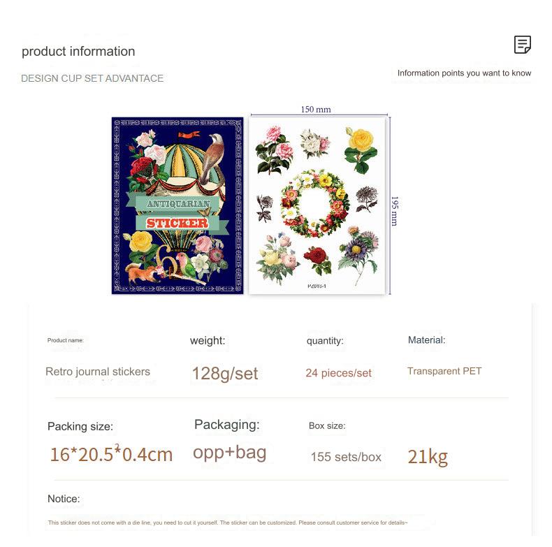 Transparent Antique Style PET Stickers image 2