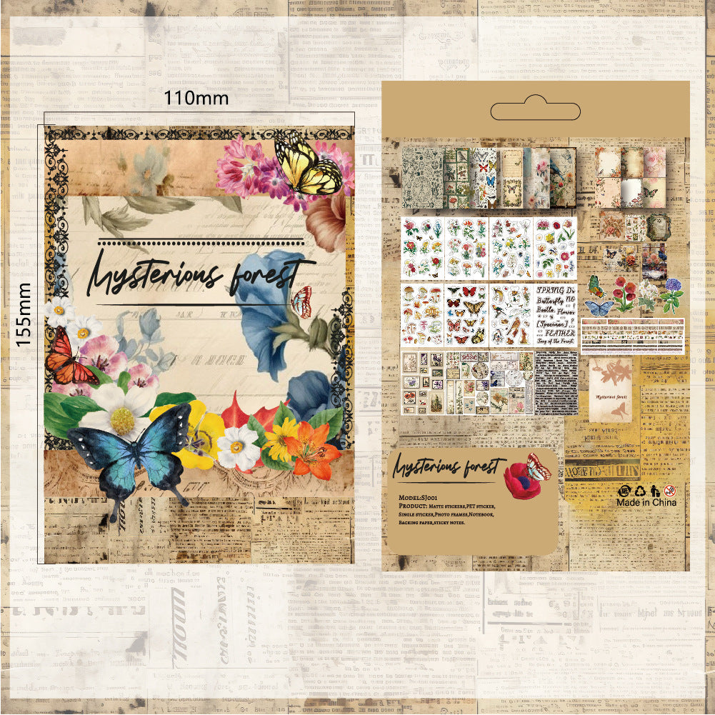 Journaling page decorated with floral stickers