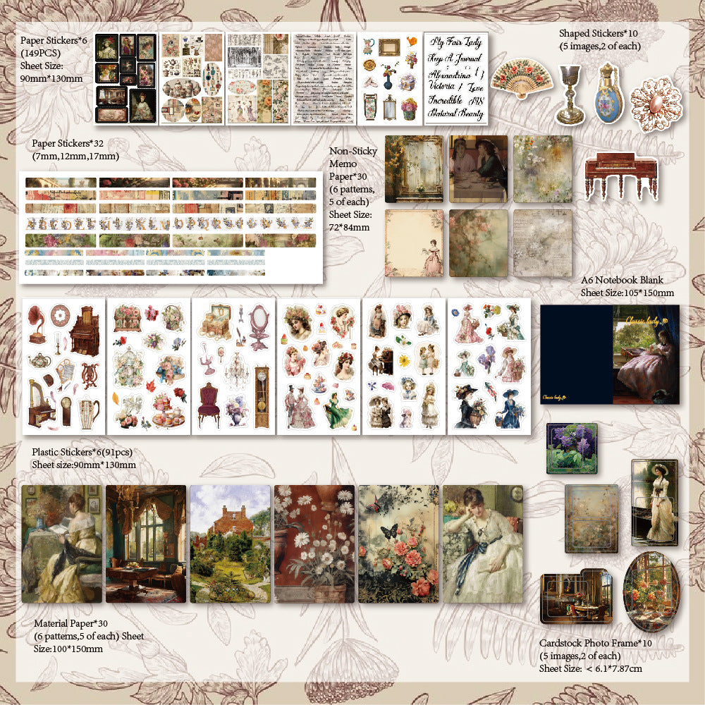Artistic butterflies and floral sticker collection