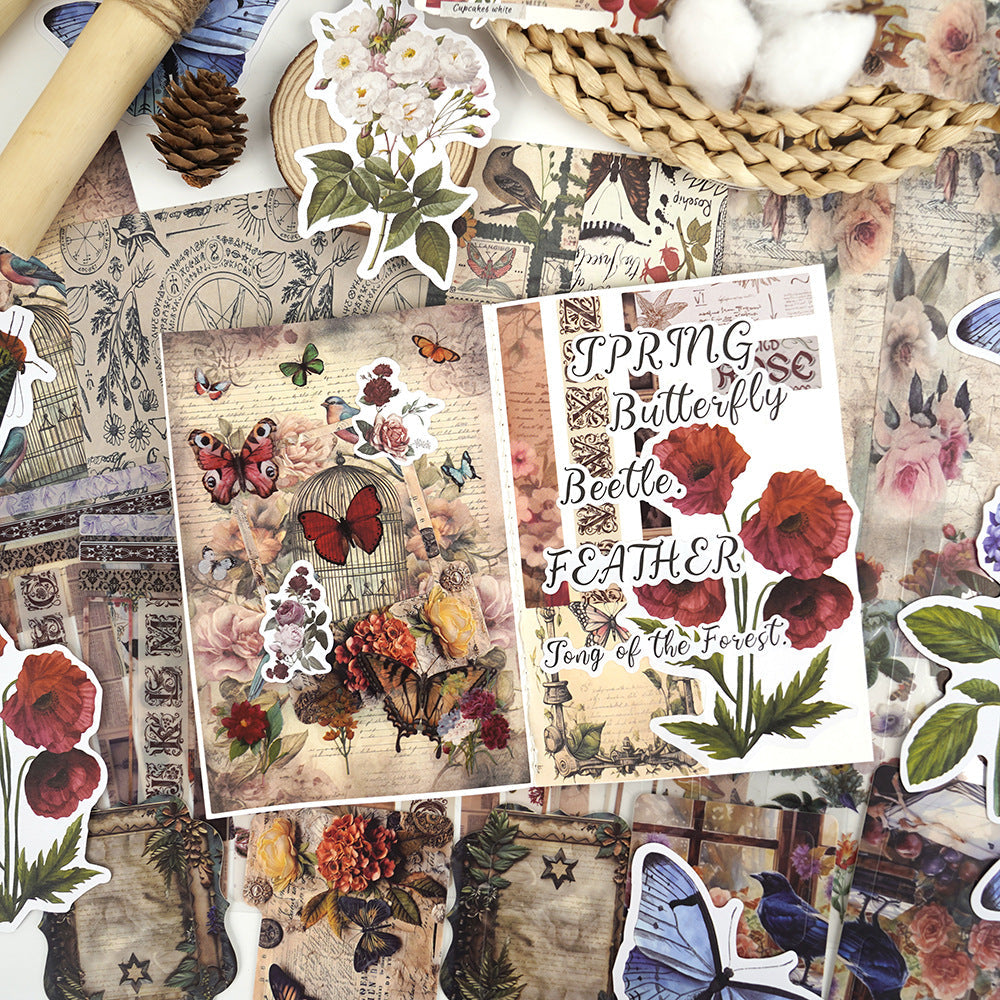 Detailed view of vintage DIY stickers
