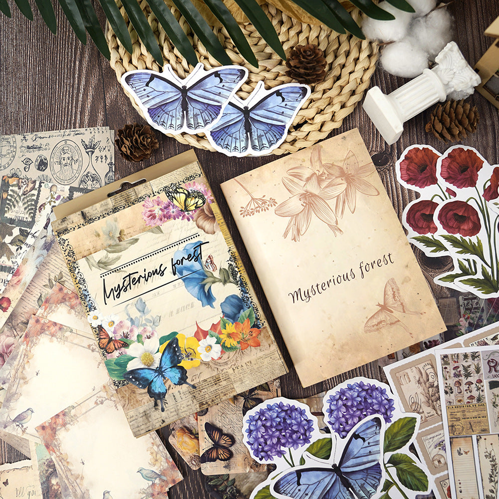 Adhesive paper stickers with floral patterns