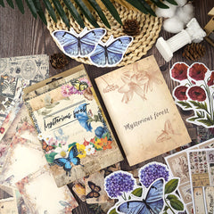 Adhesive paper stickers with floral patterns