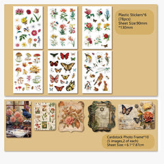Artistic butterflies and floral sticker collection