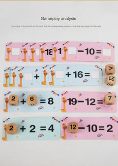 Close up of educational wooden dice for kids