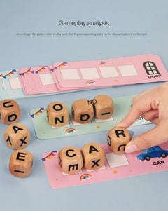 Happy children using the matching dice for learning