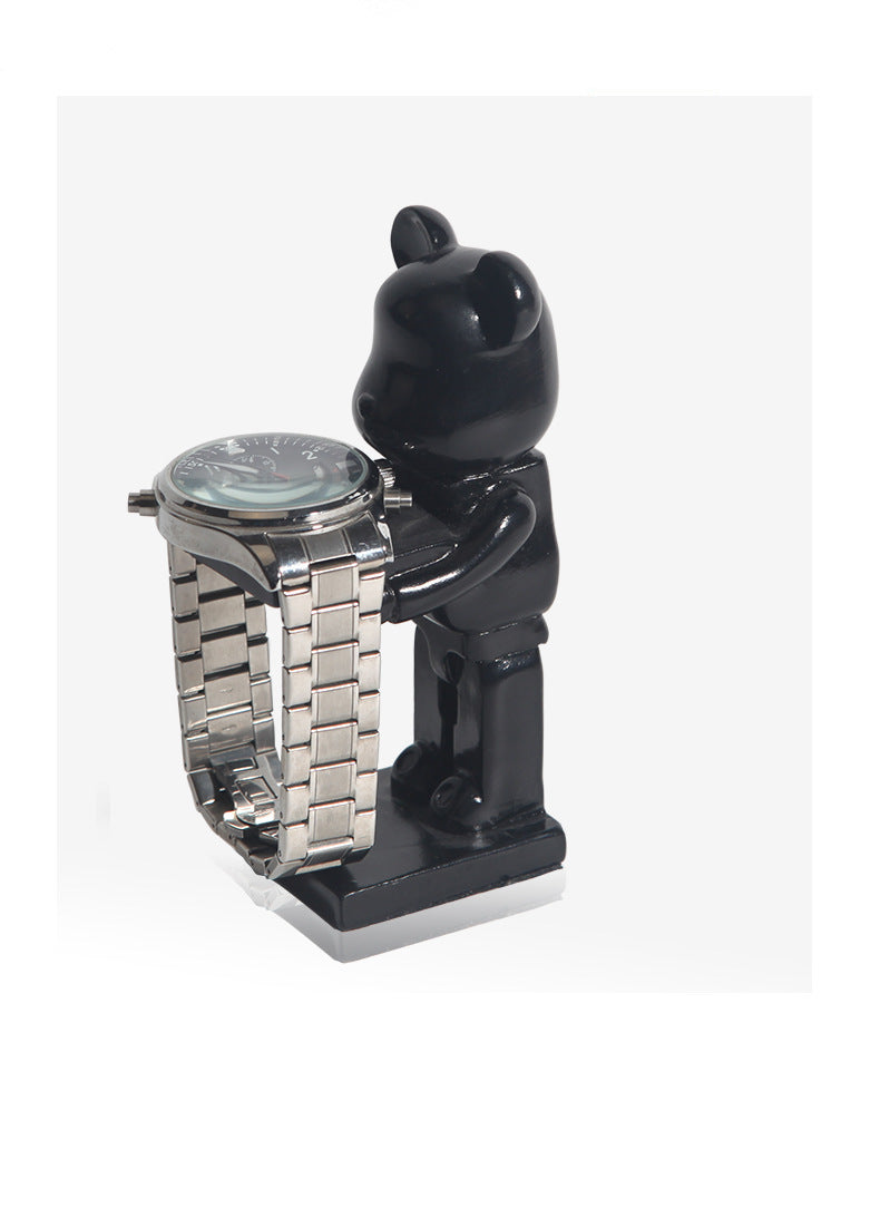 Minimalist desk with stylish watch holder