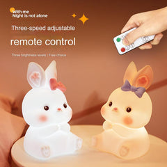 Bunny Night Light glowing in a child's bedroom