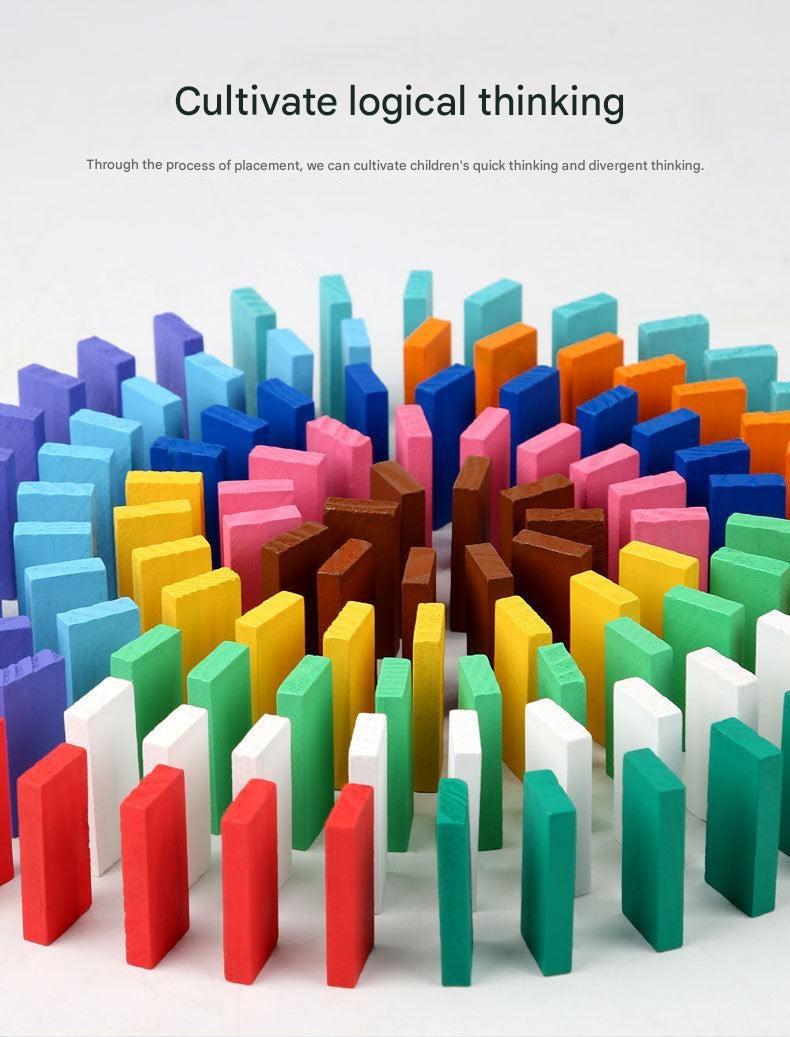 Deluxe Wooden Domino Set for kids