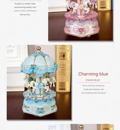 High-quality resin carousel music box