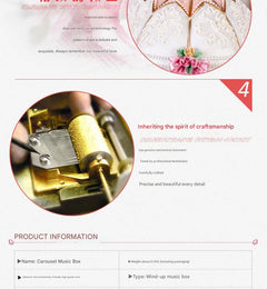 Manual wind-up music box in action