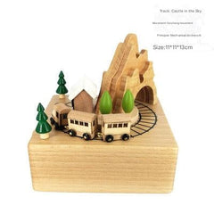 Close-up of handcrafted wooden music box