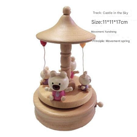Colorful details of a wooden music box