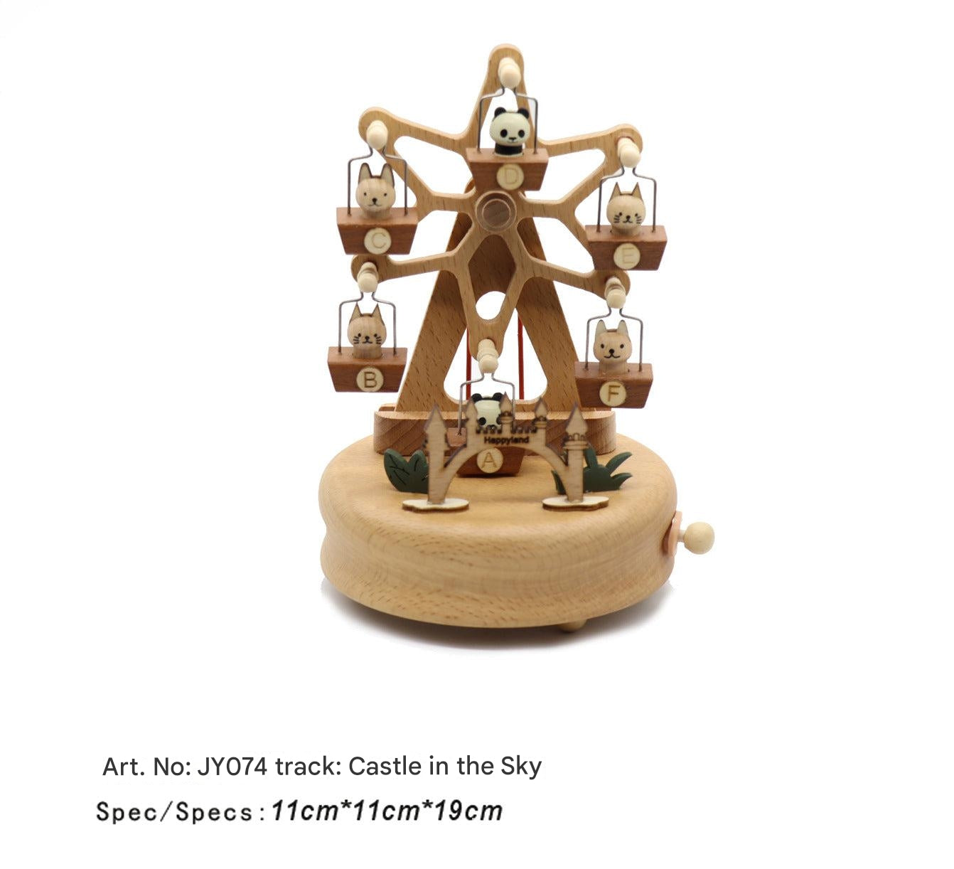 Close-up of handcrafted wooden music box