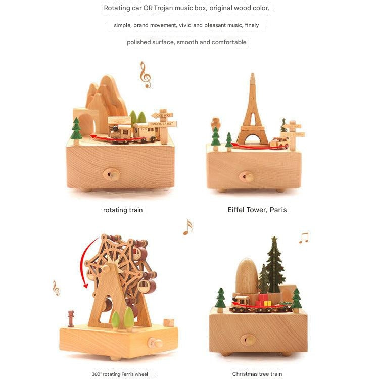 Vintage style music box with carousel theme