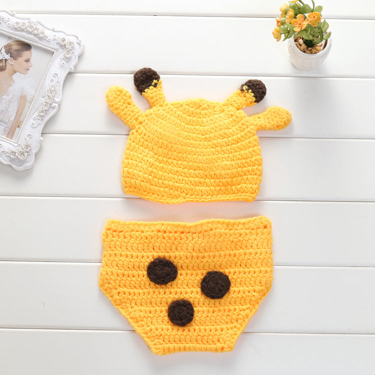 Side view of kids giraffe costume
