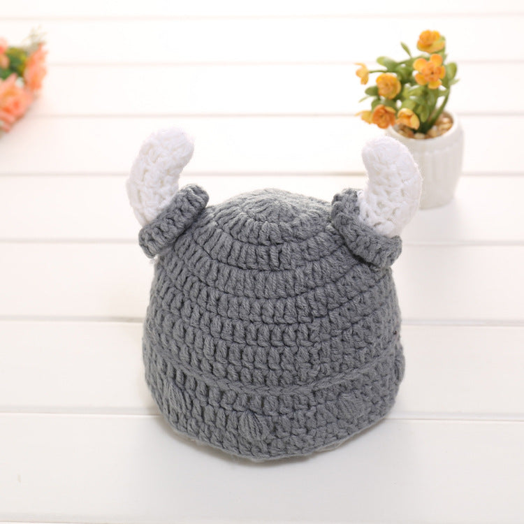 Cute Horns Design Baby Hat for Photography Image 2