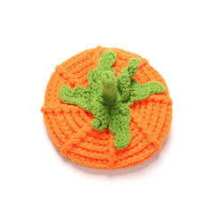 Kids Pumpkin Knit Hat in autumn setting