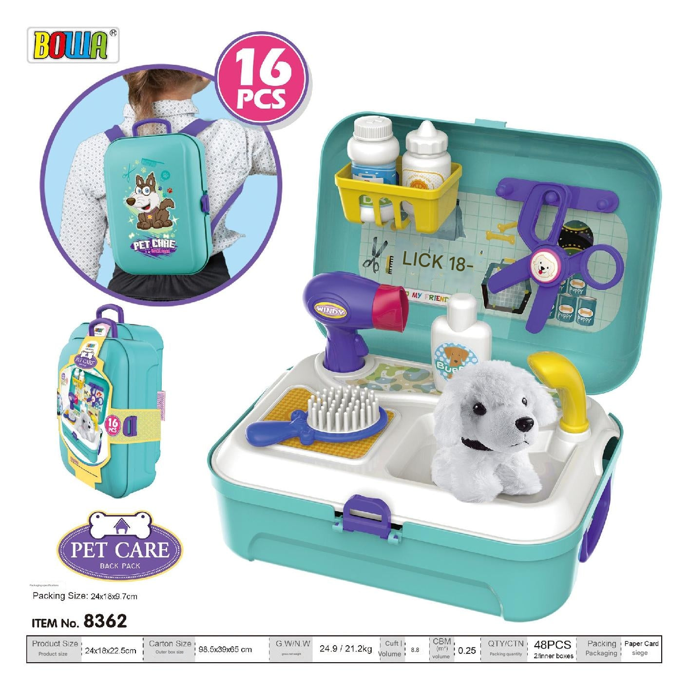 Transportable backpack for kids' toys