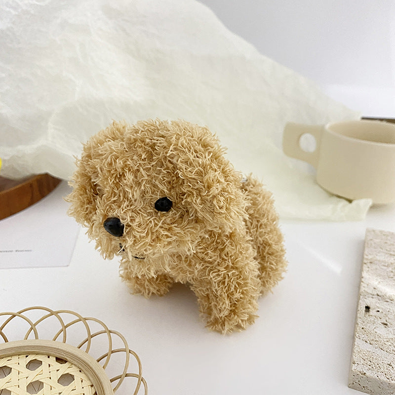Hanging Plush Dog Keychain in Car