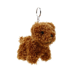 Soft Plush Dog Keychain in Hand