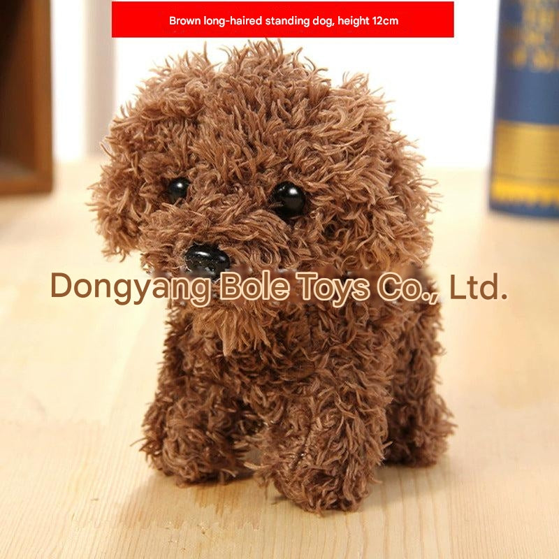 Stylish Long-Hair Dog Keychain Close-Up