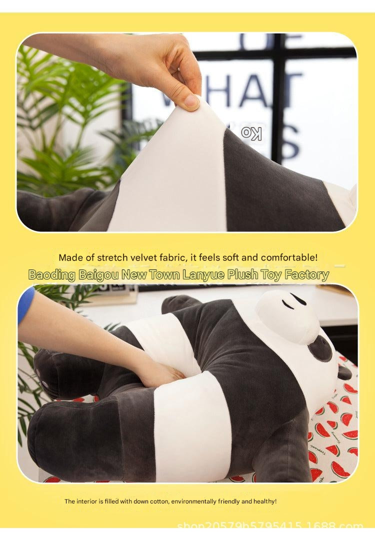 Cuddly Panda Plush Toy Pillow on sofa