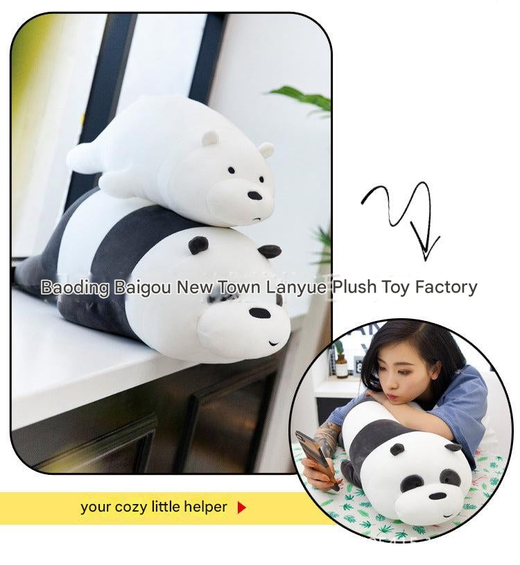 Cuddly Panda Plush Toy Pillow front view